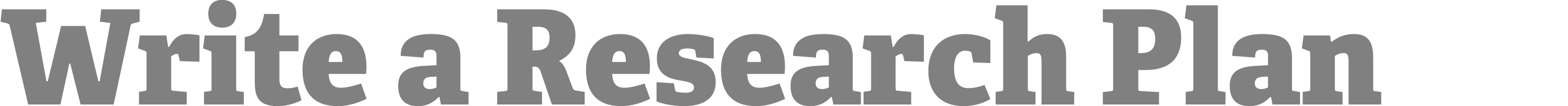 Write a Research Plan